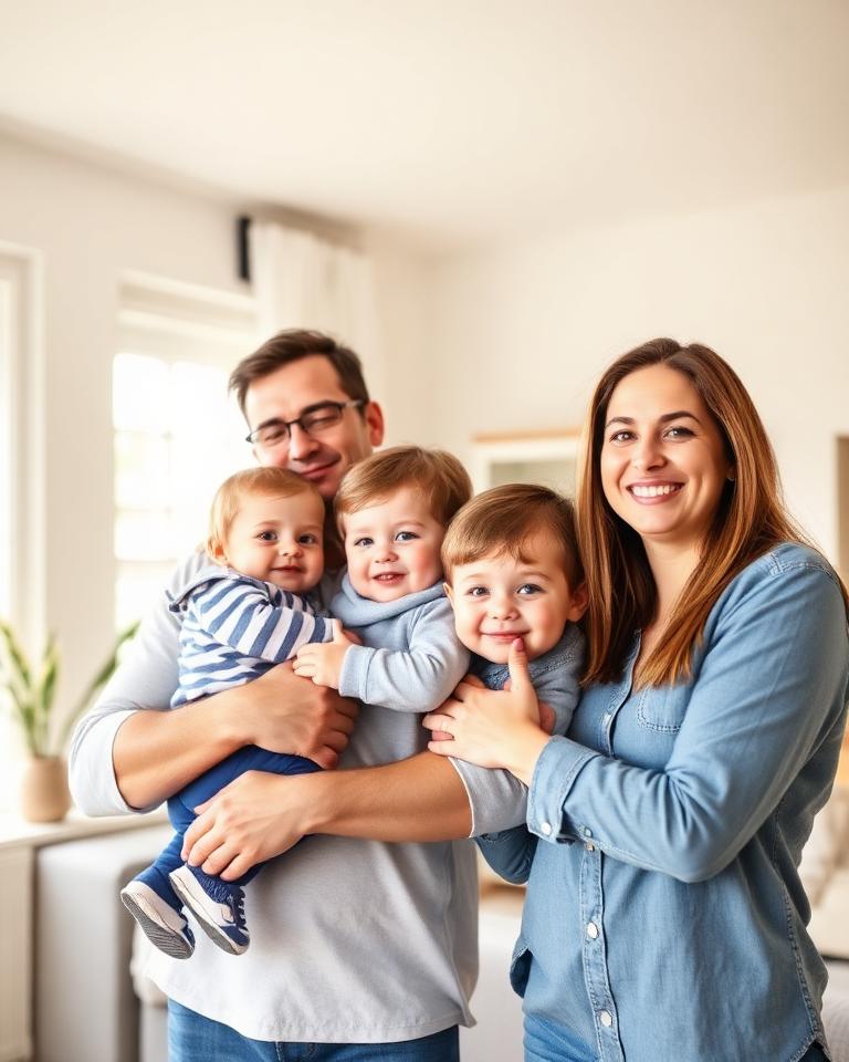 Familia protegida con seguros de vida
